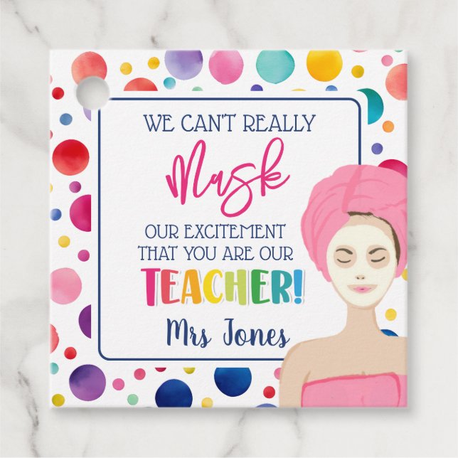 Teacher face mask appreciation tag (Front)