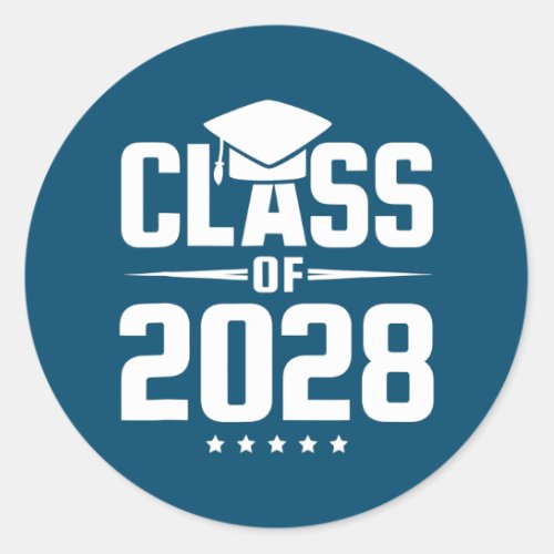 Teacher First Day Of School Class Of 2028  Classic Round Sticker