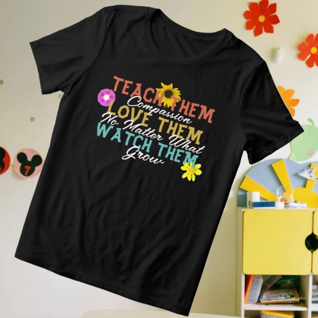 Teacher Floral Teach Them Love Them Retro Tri-Blend Shirt (Creator Uploaded)
