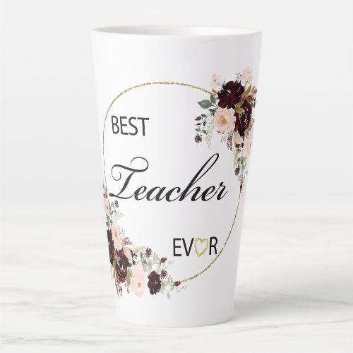 Teacher Floral Watercolor Latte Mug