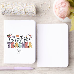 Teacher Floral Wildflower Foil Vow Books