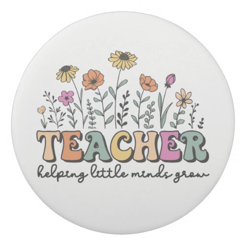 Teacher Flowers Groovy Erasers Gift