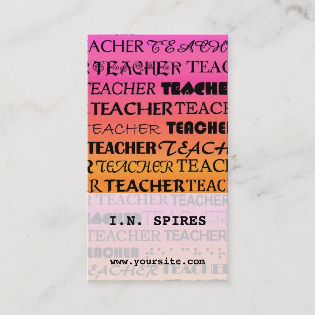 Teacher Fonts Business Card (Front)