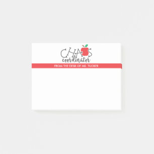 Teacher From the Desk of Chaos Coordinator Post-it Notes