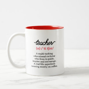 Teacher Funny Definition Two-Tone Coffee Mug
