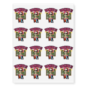 Teacher Funny Life Skeleton Halloween Temporary Tattoos