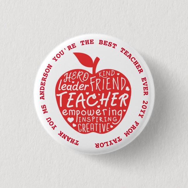 TEACHER - Funny Quotes - Add Name to personalize K Button (Front)