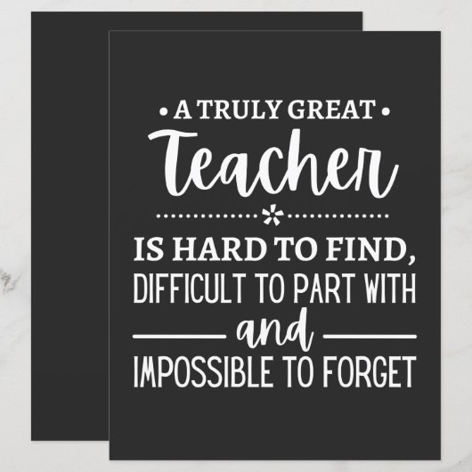 teacher Gift, A Truly Great Teacher (Front/Back)