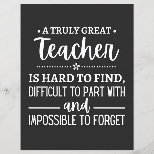 teacher Gift, A Truly Great Teacher (Front)
