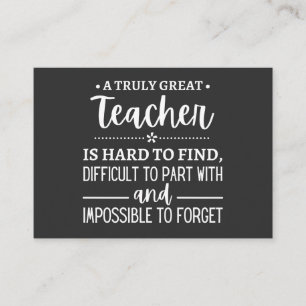 teacher Gift, A Truly Great Teacher Business Card