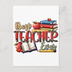 Teacher Gift   Best Teacher Ever Invitation Postcard