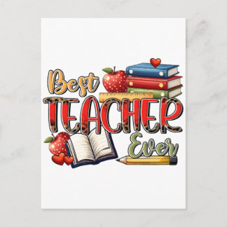 Teacher Gift | Best Teacher Ever Invitation Postcard