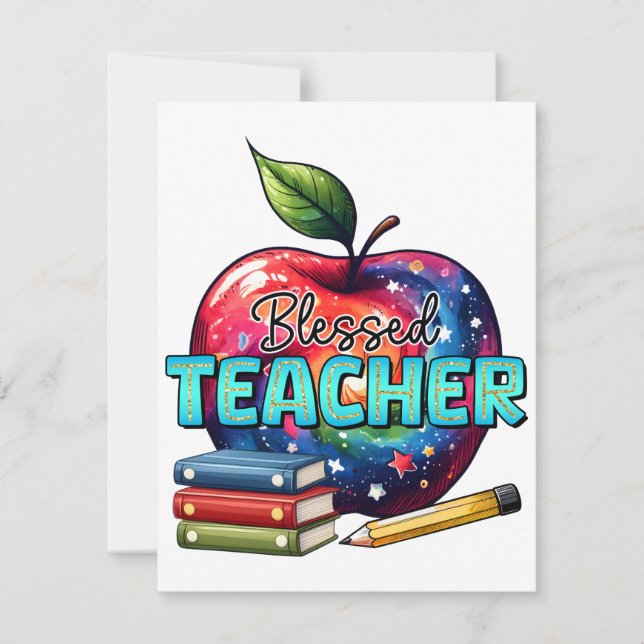 Teacher Gift | Blessed Teacher Invitation (Front)