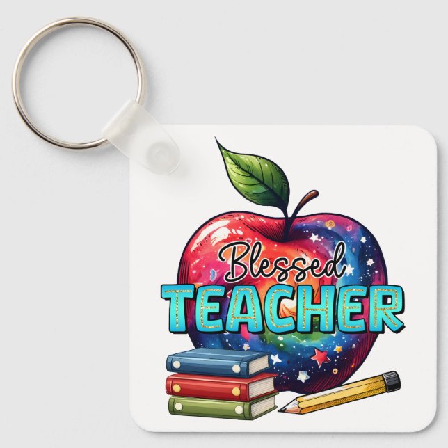 Teacher Gift | Blessed Teacher Keychain (Front)