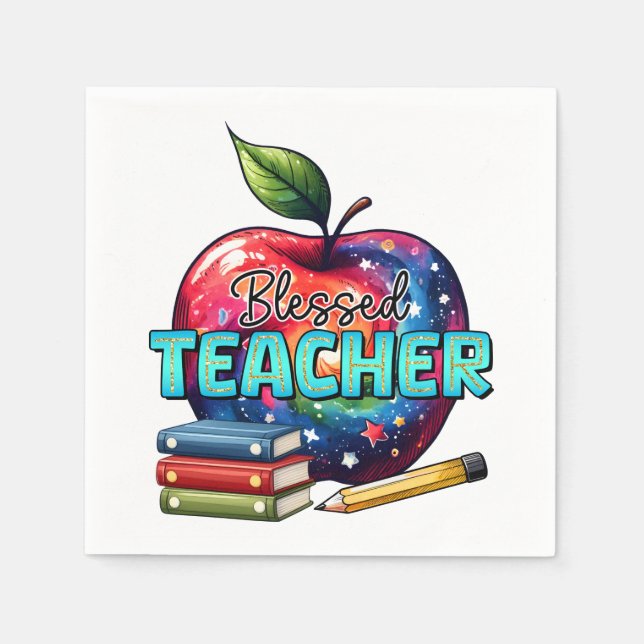 Teacher Gift | Blessed Teacher Napkins (Front)