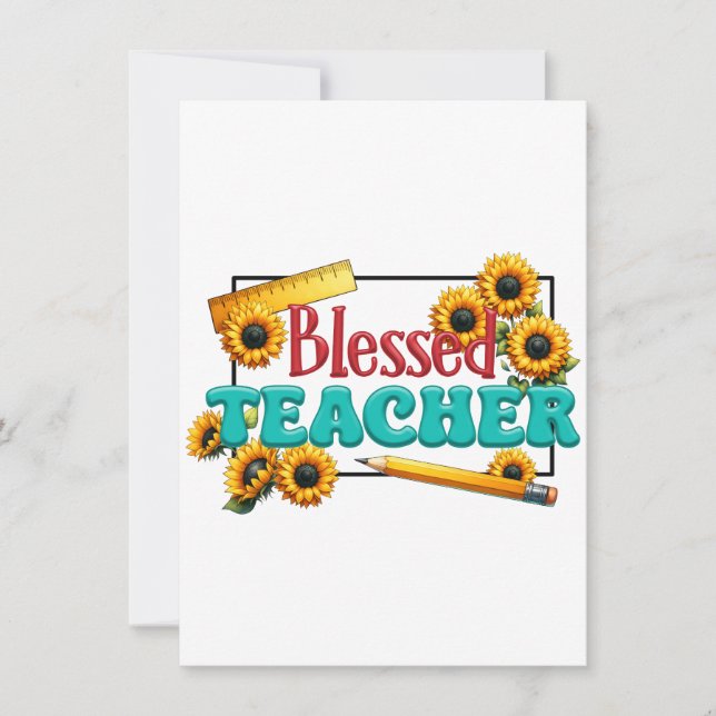 Teacher Gift | Blessed Teacher Note Card (Front)