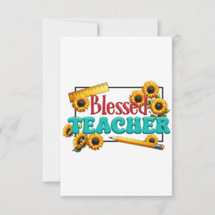 Teacher Gift   Blessed Teacher RSVP Card
