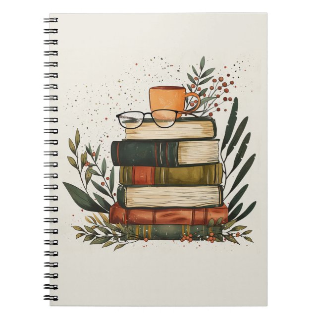 Teacher Gift  Book Stack Notebook – Back to School (Front)