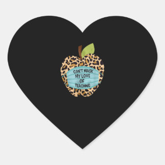 Teacher Gift | Can't Mask My Love Of Teaching Gift Heart Sticker