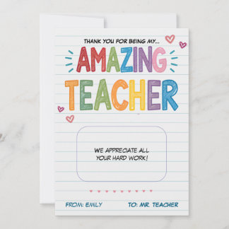 teacher gift card holder
