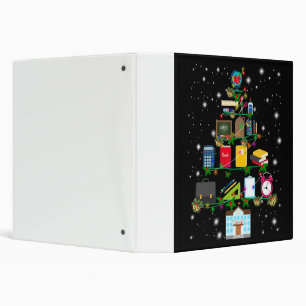 Teacher Gift   Christmas tree with school related 3 Ring Binder