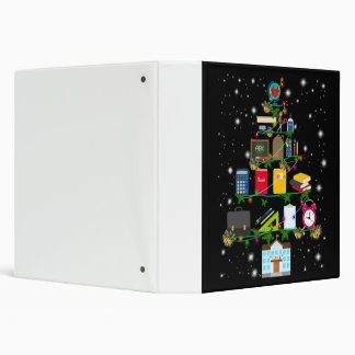 Teacher Gift | Christmas tree with school related 3 Ring Binder