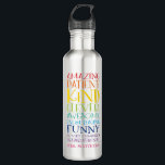 TEACHER GIFT colorful rainbow uplifting word stack Stainless Steel Water Bottle<br><div class="desc">by kat massard >>> https://linktr.ee/simplysweetpaperie <<< THE perfect gift for your child's teacher or educator</div>