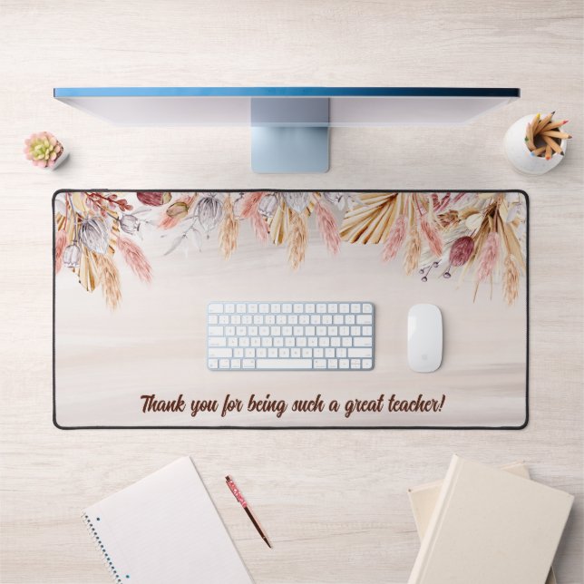 Teacher Gift Custom Boho Neutral Color Desk Mat (Office 1)