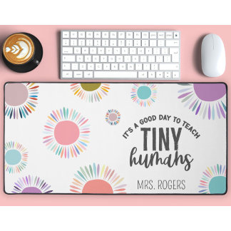 Teacher Gift Custom Boho Sun Back To School Desk Mat