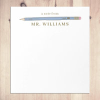 Teacher Gift Custom Illustrated Blue Pencil