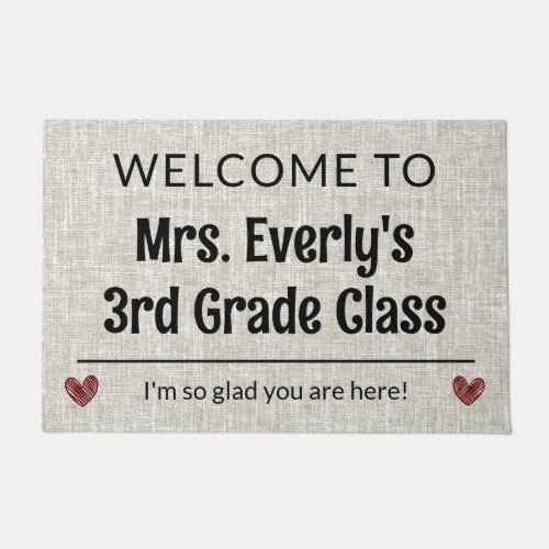 Teacher Gift Customizable Classroom Welcome Doormat