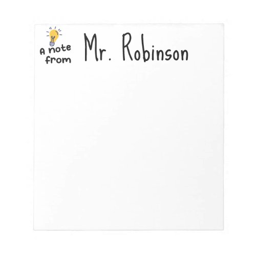 Teacher Gift Customizable Notepad Back to School Notepad