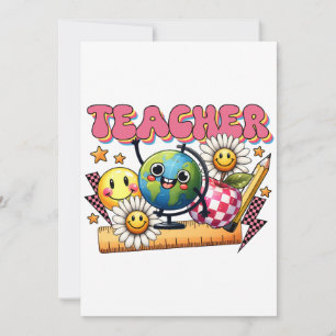 Teacher Gift   Floral Teacher Invitation
