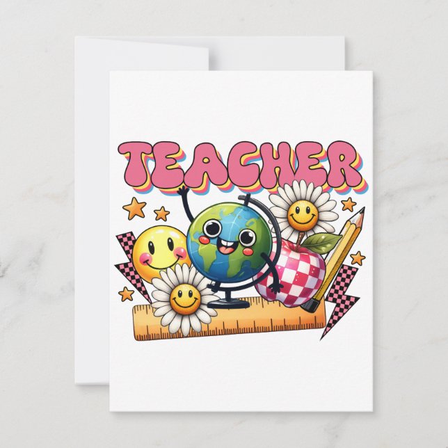 Teacher Gift | Floral Teacher Note Card (Front)