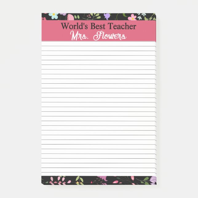 Teacher Gift for the World's Best to Personalize Post-it Notes (Front)