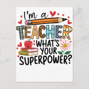 Teacher Gift   I Am A Teacher Announcement Postcard