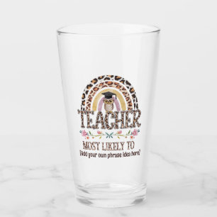 🎓 Teacher Gift Ideas: Most Likely To CUSTOM TEXT Glass