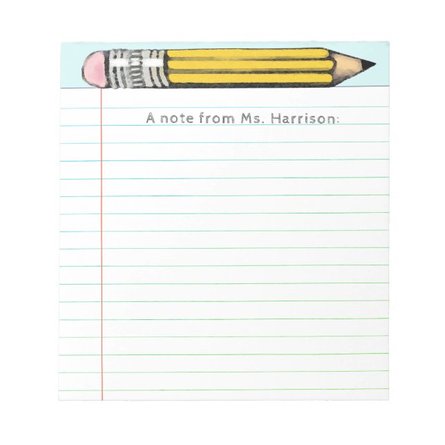 Teacher Gift Ideas Notepad (Front)