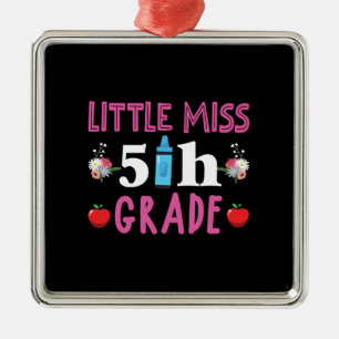 Teacher Gift Little Miss 5th Grade Metal Ornament