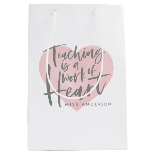 Teacher gift love heart medium gift bag