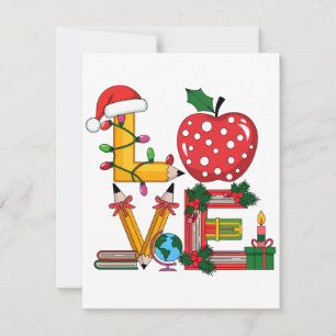 Teacher Gift   Love Pencil Apple Books Invitation