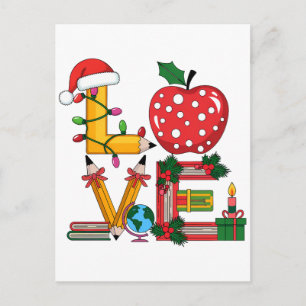 Teacher Gift Love Pencil Apple Books Invitation Postcard