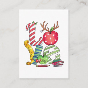 Teacher Gift   Love Pencil Apple Enclosure Card
