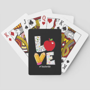 Teacher Gift Love Teacher Life Poker Cards