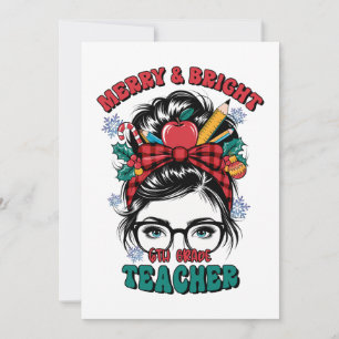 Teacher Gift   Merry And Bright Teacher Invitation