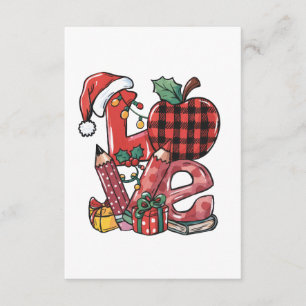 Teacher Gift Merry Christmas Love Enclosure Card