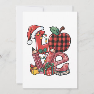 Teacher Gift Merry Christmas Love Invitation