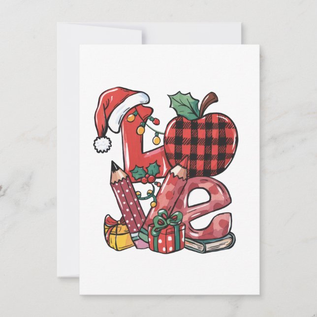 Teacher Gift | Merry Christmas Love Note Card (Front)