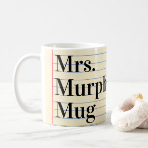 Teacher Gift note book style personalized teacher  Coffee Mug