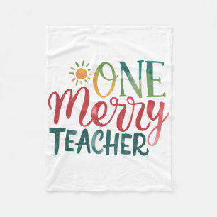 Teacher Gift One Merry Teacher Fleece Blanket